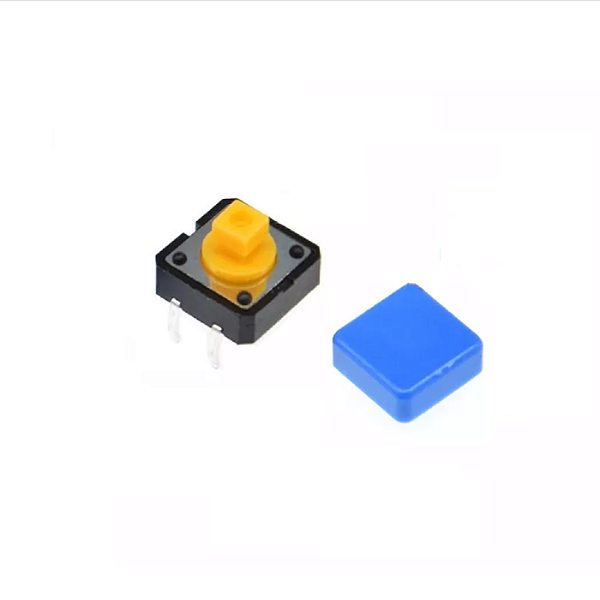 Chave Táctil 12x12mm com Capa Quadrada - Azul