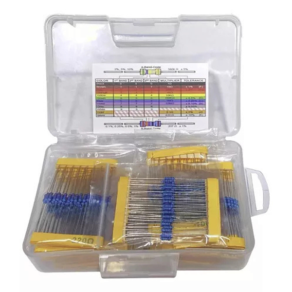 Kit 525 Resistores 17 Valores 1/4W 1% 0Ohm a 1MOhm