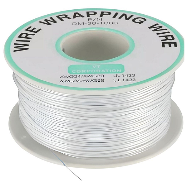 Rolo de Fio Wire Wrap 30AWG Rolo 250 Metros - Branco