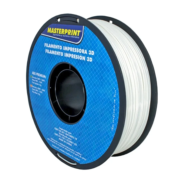 Filamento ABS Premium Masterprint 1Kg 1.75mm Branco