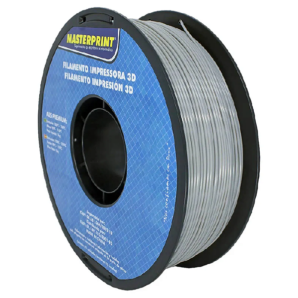 Filamento ABS Premium Masterprint 1Kg 1.75mm Cinza