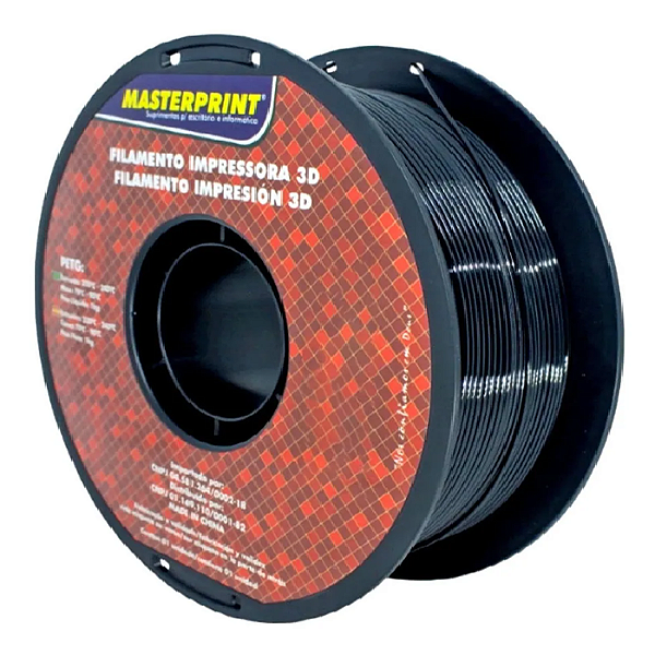 Filamento PETG Masterprint 1Kg 1.75mm Preto
