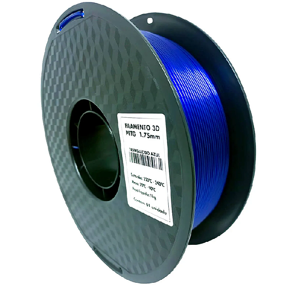 Filamento PETG Masterprint 1Kg 1.75mm Azul Translúcido