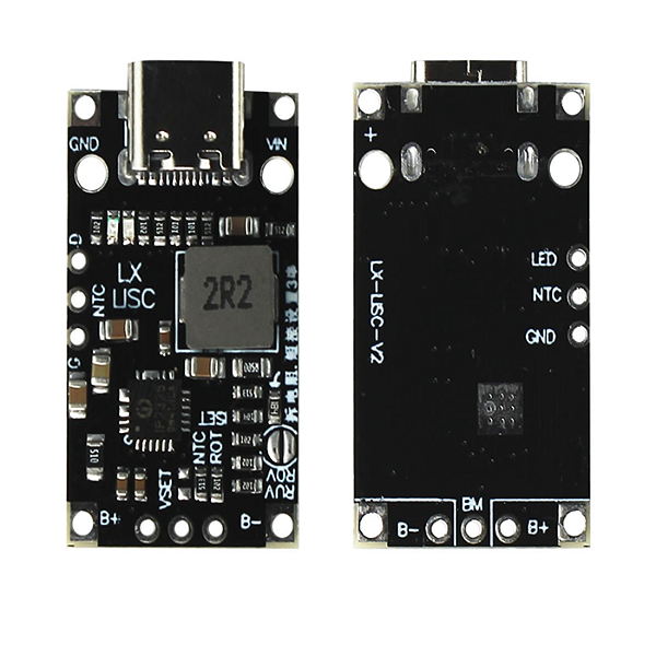 Carregador de Bateria 18650 Lítio 2S/3S com Balanceamento USB-C - LX-USC-V2