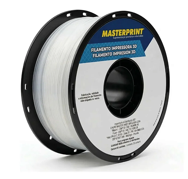 Filamento PETG Masterprint 1Kg 1.75mm Branco PCV Indoor
