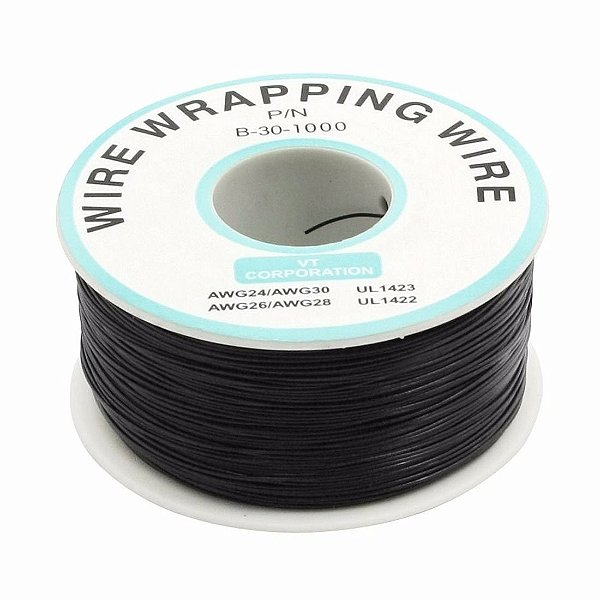 Fio Wire Wrap 30AWG Preto - Venda por Metro