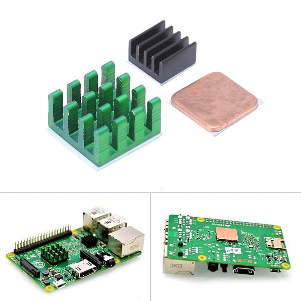 Kit Dissipador de Calor em Alumínio Raspberry Pi