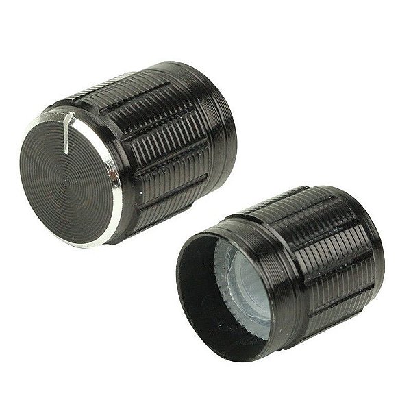 Knob Metálico 6mm Preto