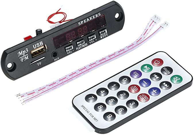 Módulo Decodificador USB FM Auxiliar Bluetooth 12V com Controle