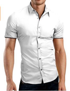 Camisa Social Manga Curta Premium Slim Estilo Noruega