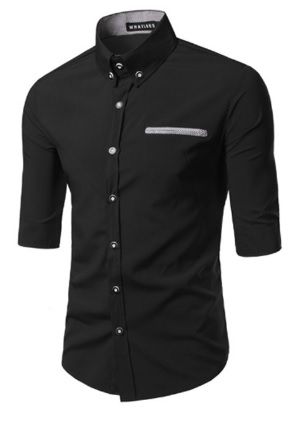 Camisa Social Slim Manga 3/4 Estilo Canada