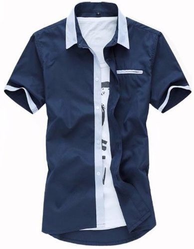 Camisa social duas cores masculina Clearance