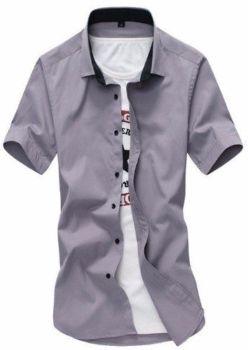 Camisa Social slim fit manga curta estilo Catalão