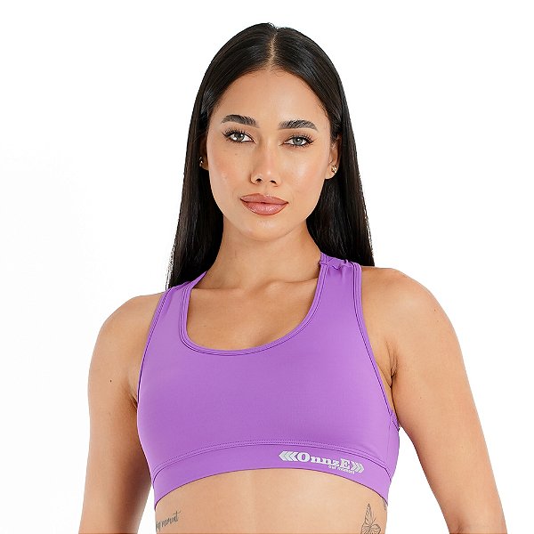 Top de Compressão Feminino Onnze Sports Alta Sustentação Lilás