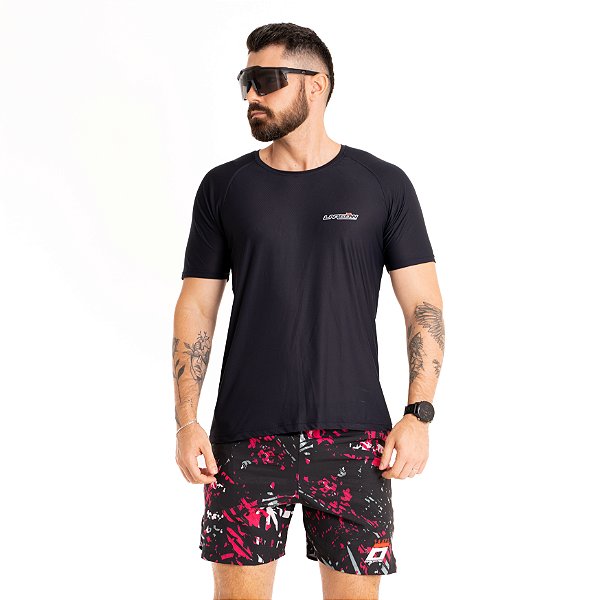 Camiseta de Treino e Corrida Onnze Sports Manga Raglan Tradicional Preta