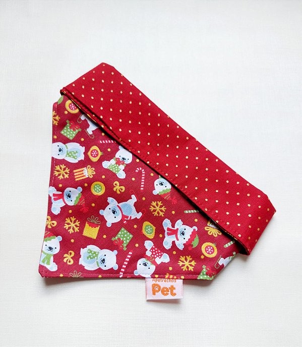 Bandana para pet de Natal Ursos fofinhos