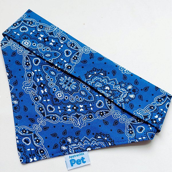 Bandana para cachorro ou gato com botão de pressão - Estampa bandana