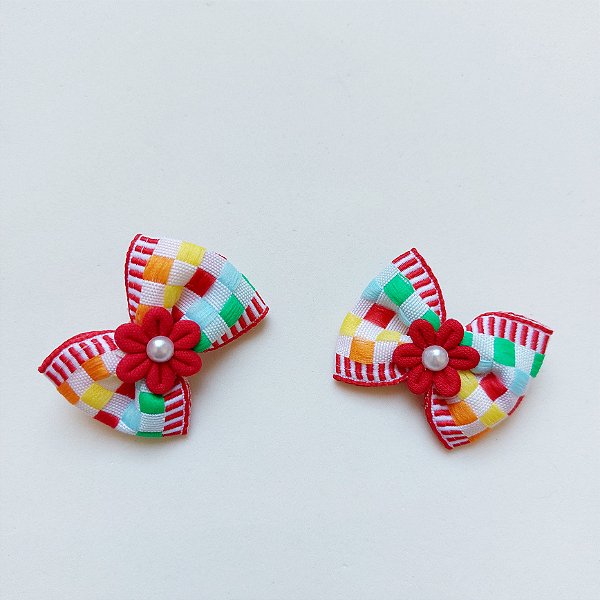 Laço pet colorido para porte pequeno Festa junina !