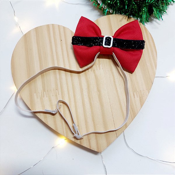 Laço tiara para pet Roupa de Papai Noel