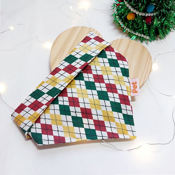 Bandana pet Natal dourado