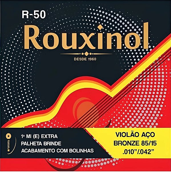 Encordoamento Violão R-50 Aço 010 Inox Bolinha Rouxinol