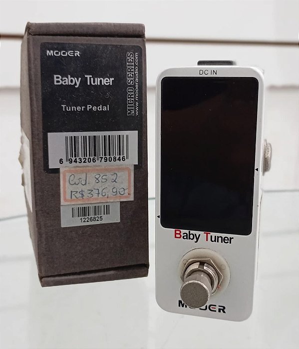 PEDAL MOOER AFINADOR BABY TUNER MTU1 PARA GUITARRA, BAIXO - Cor Branco