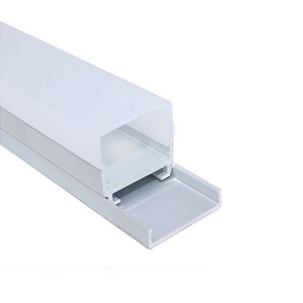 Perfil de Sobrepor em Alumínio Anodizado com Difusor Leitoso EKPF80 - Eklart