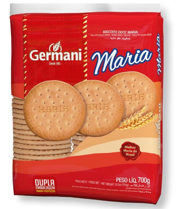 Biscoito Maria Germani 700G, Germani Alimentos, Biscoito Doce Maria, Vermelho, Um Clássico Crocante E Docinho, Receita C