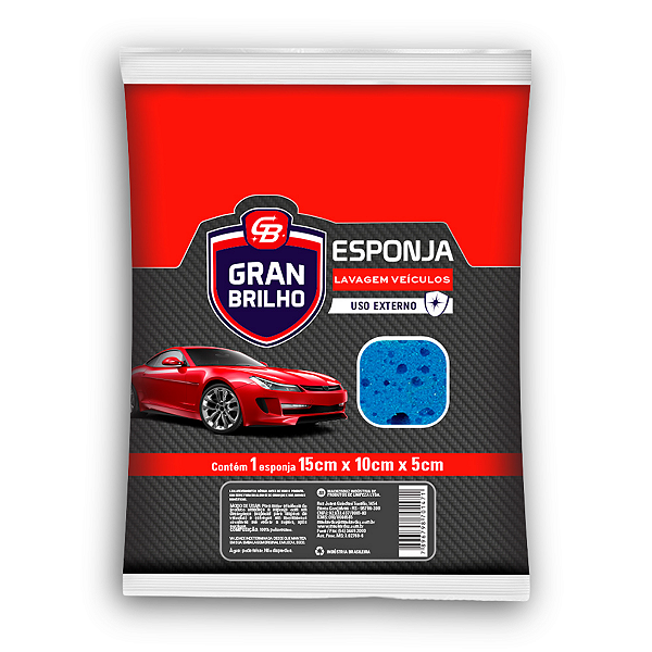 Esponja Para Lavar Veículos Gran Brilho 15Cmx10Cmx5Cm, Esponja Automotiva Ultra Macia, Azul, Remove As Sujeiras Mais Dif