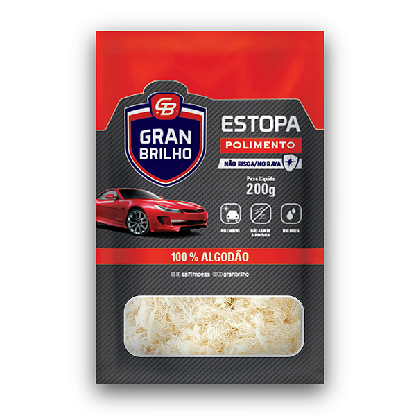 Estopa De Polimento De Veículos Gran Brilho 200G, Estopa Automotiva Macia 100% Algodão, Bege, Ajuda Na Limpeza Em Geral