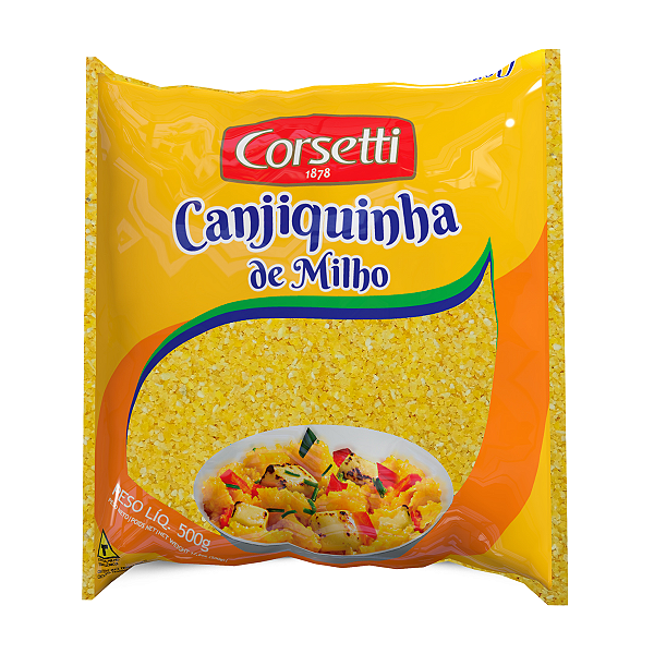 Canjiquinha De Milho Corsetti 500G, Quirera De Grãos De Milho, Amarelo, Deliciosamente Versátil E Rica Em Fibras, Culiná