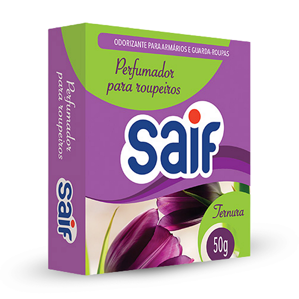 Perfumador Para Roupeiros Ternura Saif 50G, Odorizante Perfumado Para Closets, Armários E Guarda-Roupas, Lilás, Cheirinh