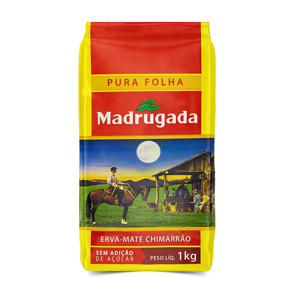 Erva-Mate Pura Folha Madrugada 1Kg, Erva Mate Pura Folha Padrão Gaúcho Para Chimarrão, Amarelo, Verdadeiro Sabor Do Mate