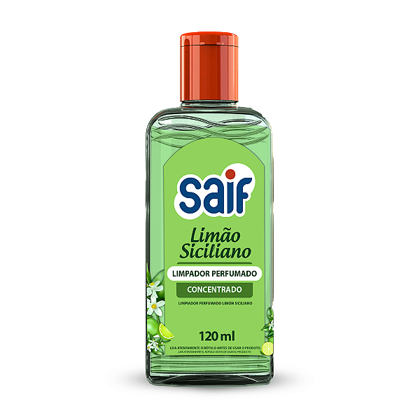 Limpador Perfumado Concentrado Limão Siciliano Saif 120Ml, Higienizador Concentrado Perfumado Odorizador De Ambiente, Ve