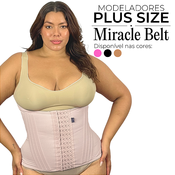 Cinta Modeladora Faixa 4 Fechos Plus Size