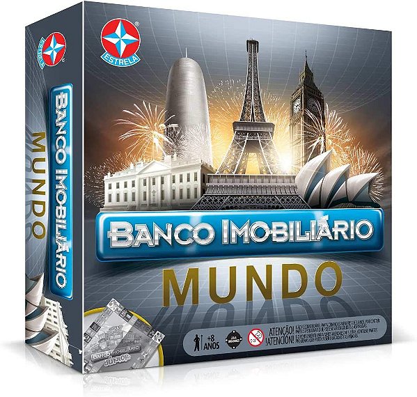 Jogo de Tabuleiro Banco Imobiliário Mundo - Estrela