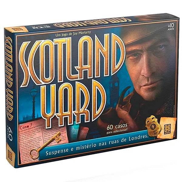Jogo de Tabuleiro Scotland Yard 60 Casos Investigação Grow