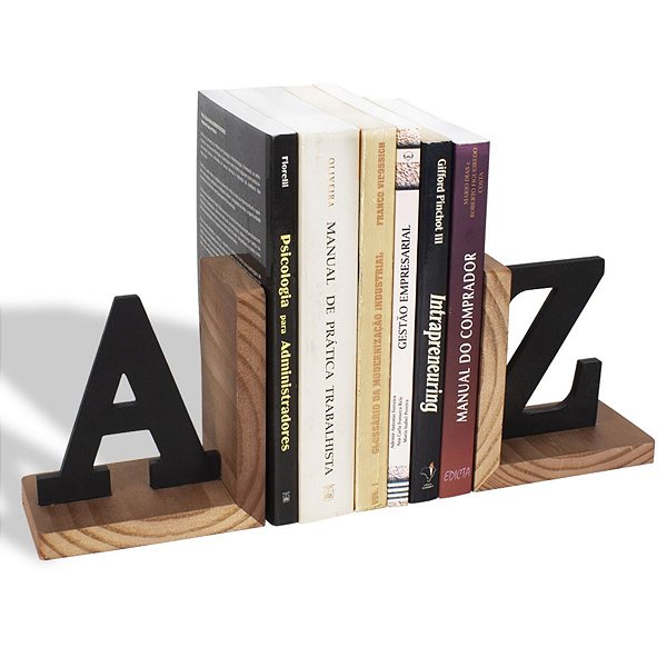 Aparador de Livros Suporte Bibliocanto AZ A-Z Pinus MDF - Loja Fusão Geek |  Produtos Geek; Nerd; Pop; Criativos; Incríveis