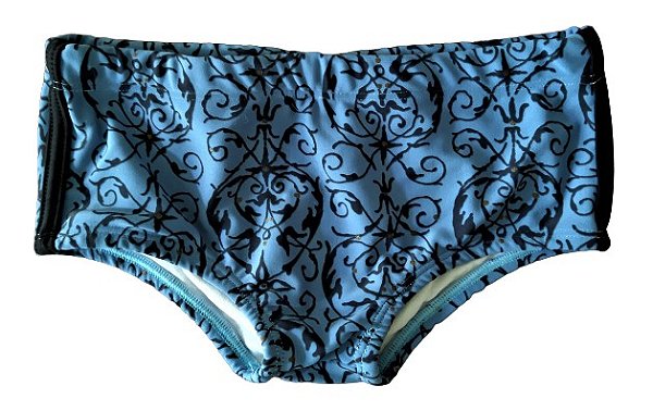 Sunga de banho Infantil azul e preto