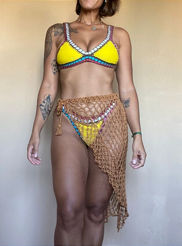 Saída de praia saia pareô Gaia Craft