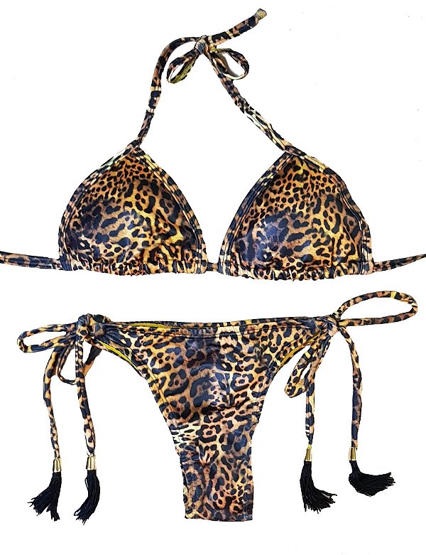 Biquini Cortininha  Animal Print Oncinha