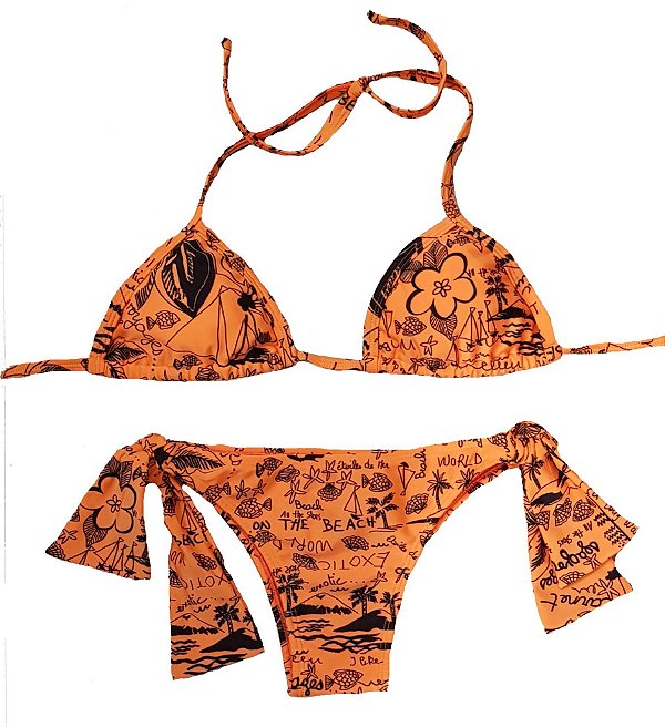 Biquíni Cortininha Laranja