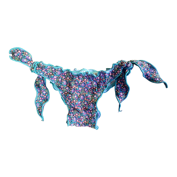 Calcinha biquíni frufru floral