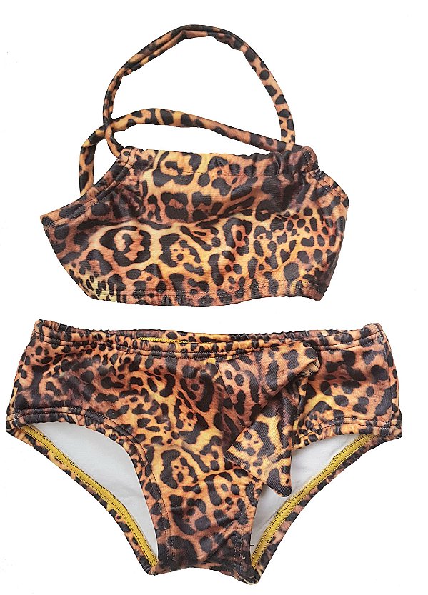 Biquíni Cropped Infantil Animal Print Cléo