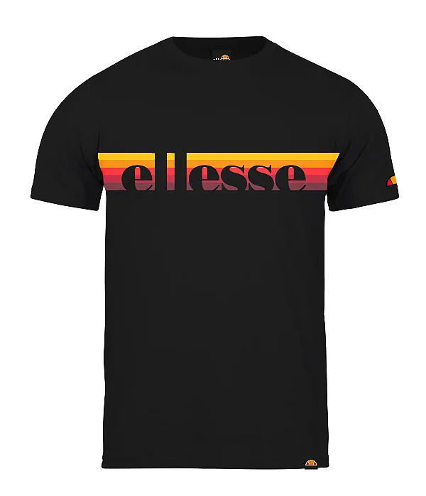 Camiseta Ellesse Logo Striped Preta