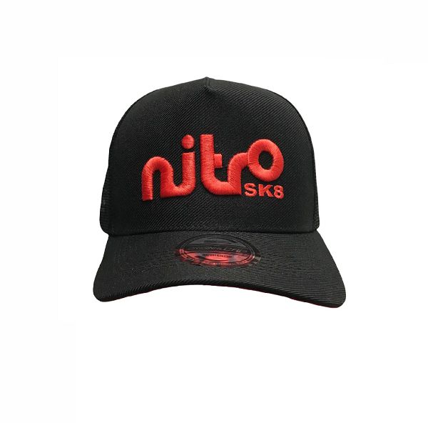 Boné Nitrosk8 - Aba curva preto\vermelho