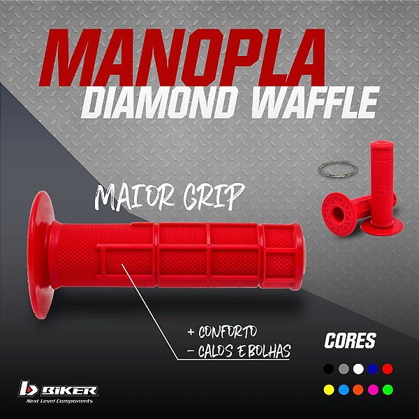 Manopla Biker Diamond Waffle - (Par)