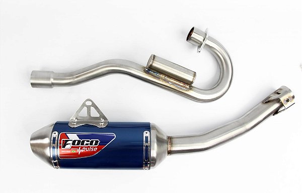 Escapamento Completo Crf 230 Foco Racing Pulse Alto Brilho