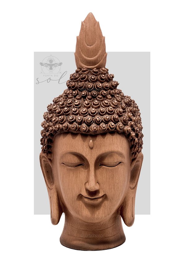 Cabeça De Buda Hindu Em Resina - 30 Cm