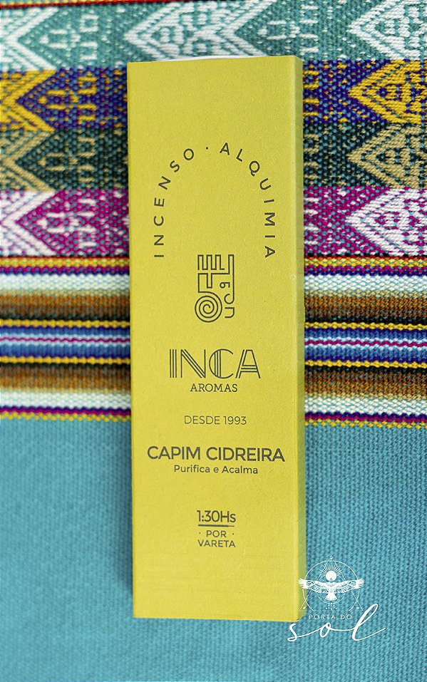 Incenso Natural de Capim Cidreira - Inca Aromas - 4 varetas